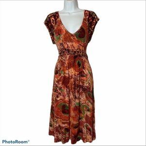 One World Cap Sleeve Knee Length Dress - Sm